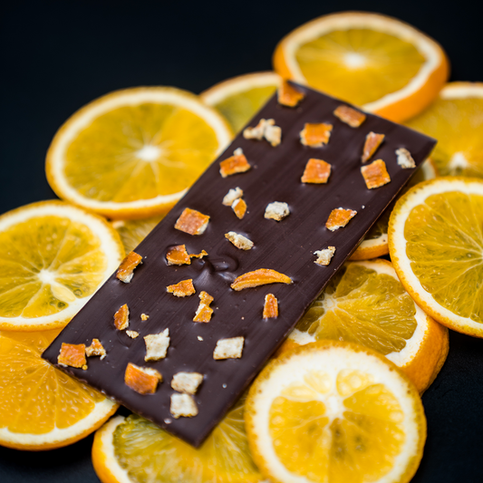 Single Origin Dark Chocolate Bar with Candied Orange Peel