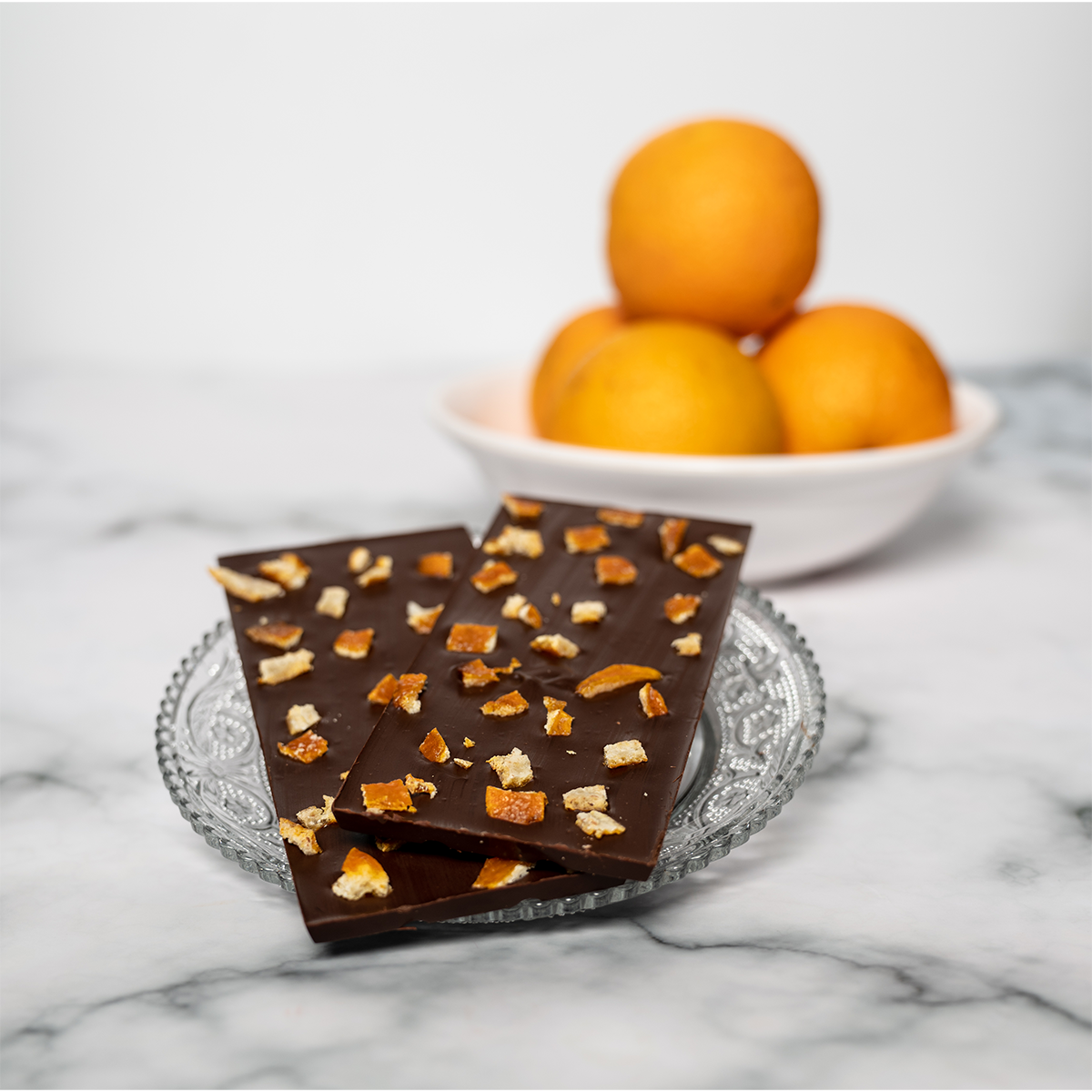 Single Origin Dark Chocolate Bar with Candied Orange Peel