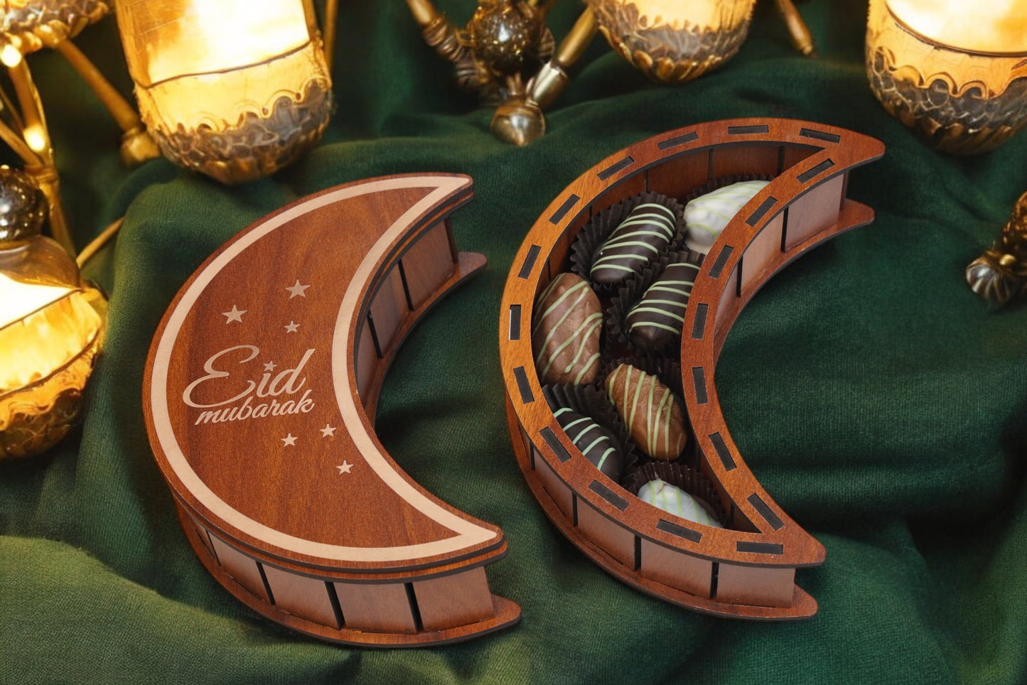 Eid Cresent Wooden Box