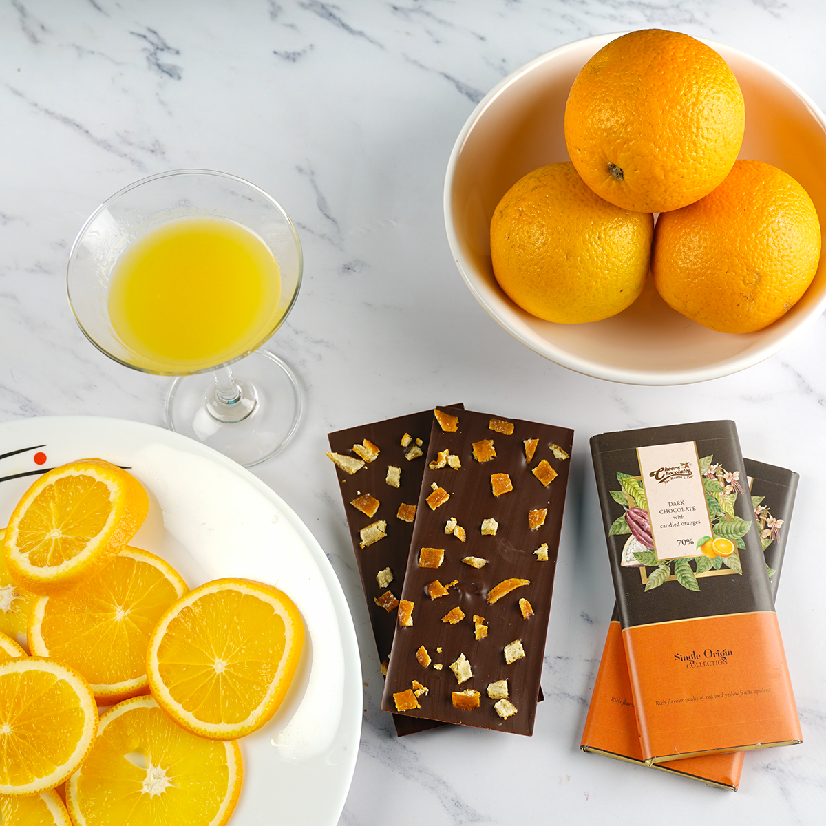 Single Origin Dark Chocolate Bar with Candied Orange Peel